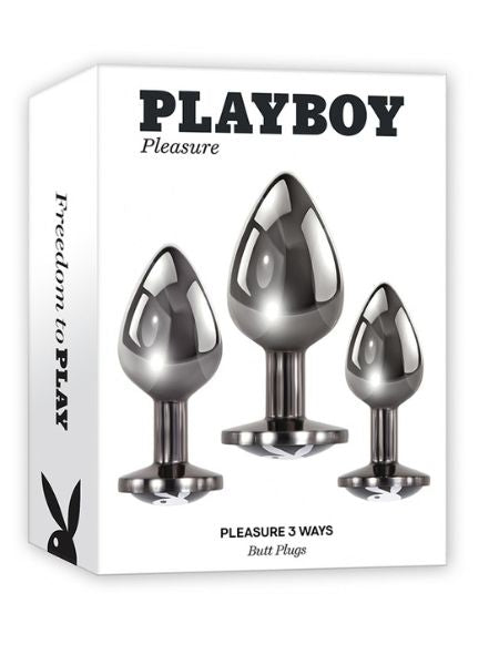 PLAYBOY PLEASURE 3 WAY METAL ANAL TRAINER KIT ( 3 PIECE )