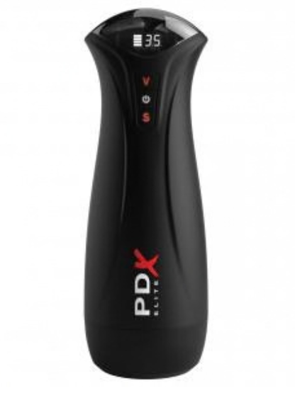 RECHARGEABLE MALE MASTURBATOR - BLACK/CARAMEL
