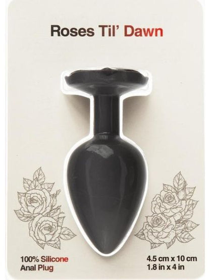 ROSE ANAL BUTT PLUG - BLACK