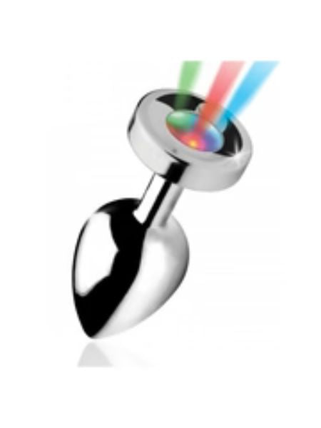 LIGHT UP MEDIUM ANAL PLUG - SILVER