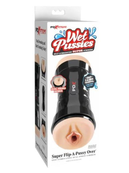 FLIP-A- PUSSY OVER DUAL END STROKER - VANILLA