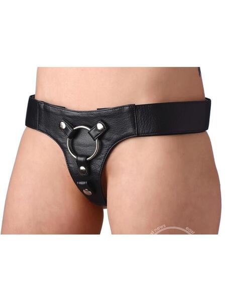 STRAP U DOMINA ADJUSTABLE WIDE BAND STRAP ON HARNESS - BLACK