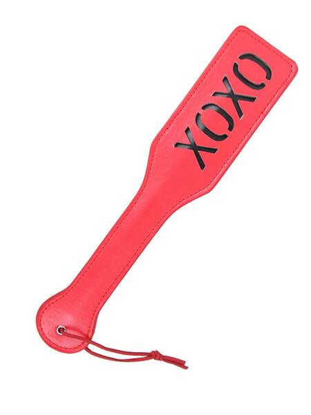 LEATHER PADDLE XOXO RED