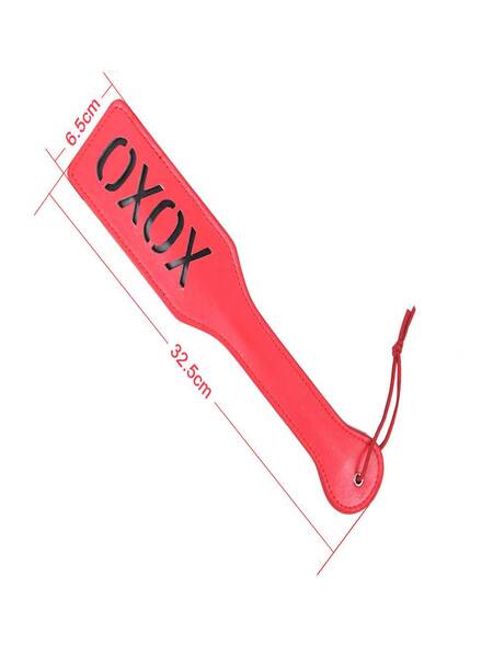 LEATHER PADDLE XOXO RED