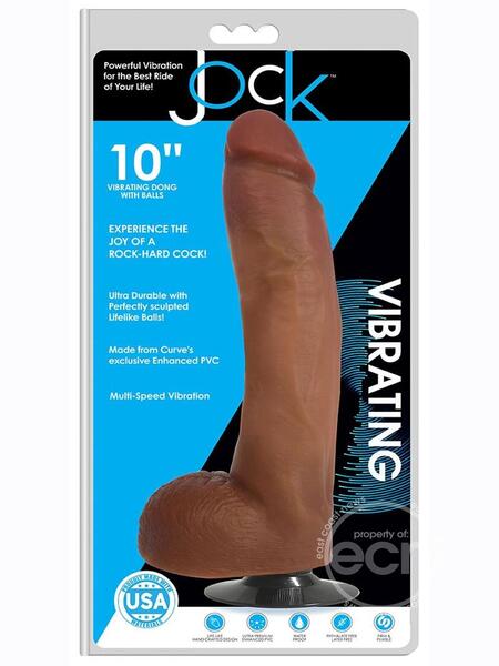 JOCK VIBRATING DILDO WITH BALLS 10 INCH