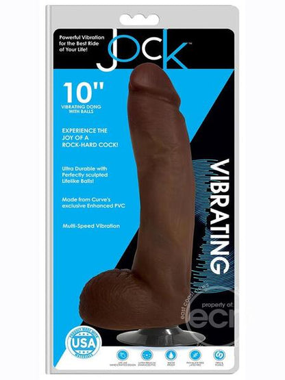 JOCK VIBRATING DILDO WITH BALLS 10 INCH