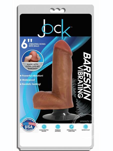 JOCK BARESKIN REALISTIC VIBRATING DONG WITH BALLS 6 INCH