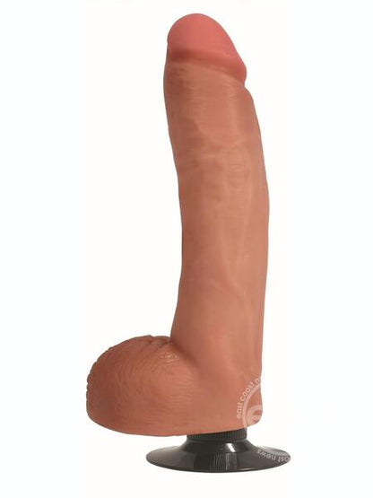 BARESKIN REALISTIC VIBRATING DONG WITH BALLS 10 INCH