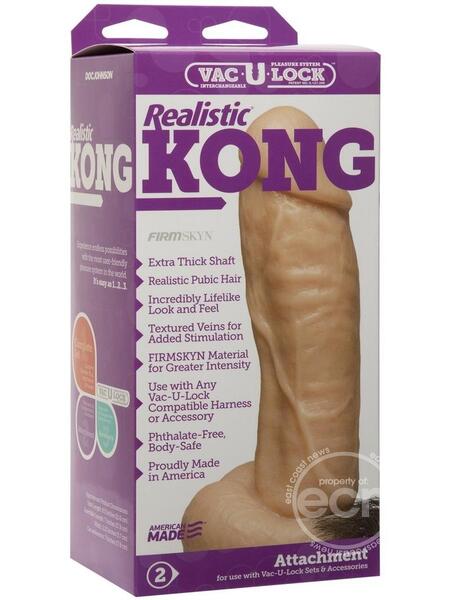 VAC-U-LOCK RALISTIC KONG FIRMSKYN DILDO 8.5 INCH - VANILLA