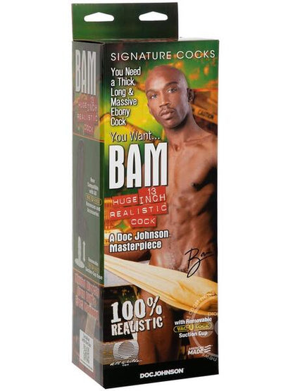 SIGNATURE COCKS BAM DILDO 13IN - CHOCOLATE