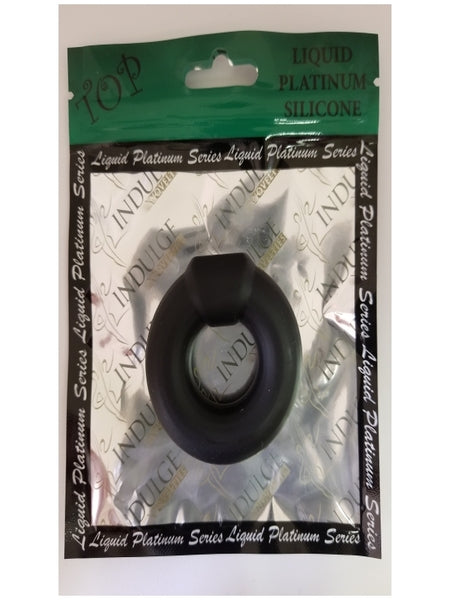 LIQUID PLATINUM SILICONE COCKRING - QRING - BLACK