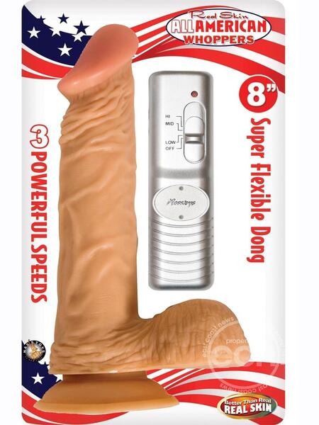 VIBRATING DILDO WITH BALLS 8 INCH