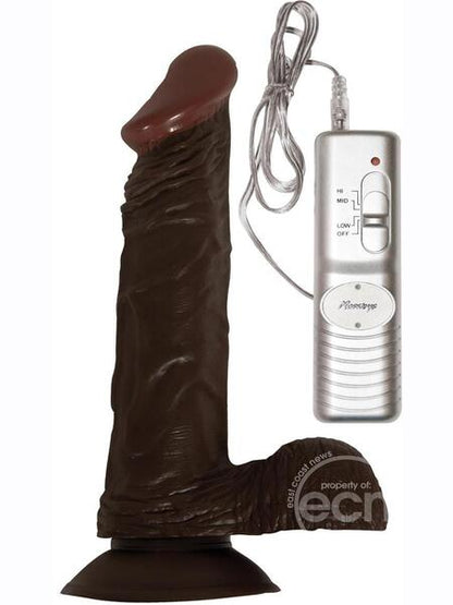 VIBRATING DILDO WITH BALLS 8 INCH