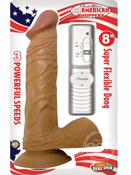 VIBRATING DILDO WITH BALLS 8 INCH