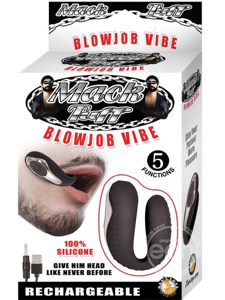 MACK TUFF BLOWJOB VIBE SILICONE RECHARGEABLE VIBRATOR - BLACK