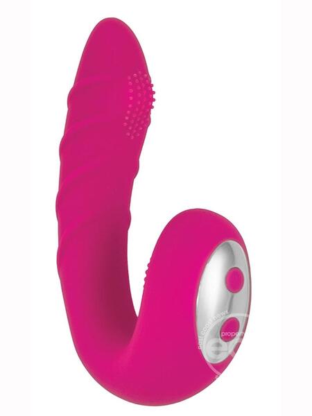 LUSTFUL G-SPOT SILICONE RECHARGEABLE VIBRATOR - PINK