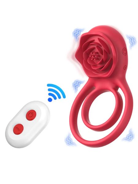 ROSE PENIS REMOTE RING VIBRATOR FOR COUPLE