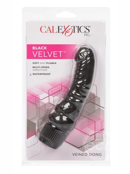 BLACK VELVET REALISTIC VIBRATOR - BLACK