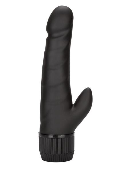 BLACK VELVET CLIT AROUSER REALISTIC VIBRATOR - BLACK