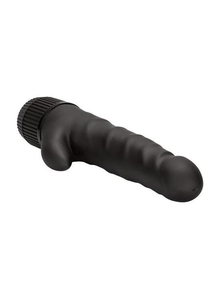 BLACK VELVET CLIT AROUSER REALISTIC VIBRATOR - BLACK