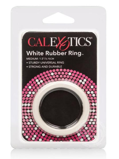 WHITE RUBBER COCK RING - MEDIUM