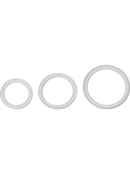 SILICONE SUPPORT COCK RINGS ( 3 PIECE SET ) - IVORY