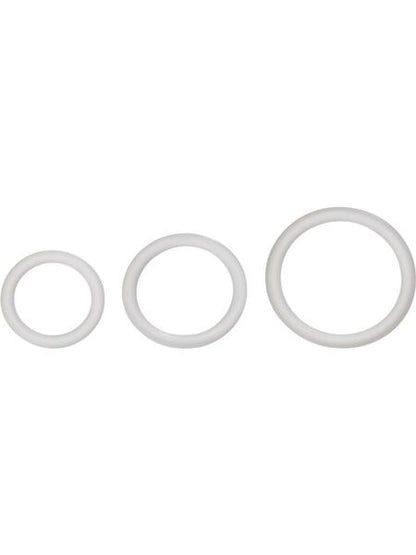 SILICONE SUPPORT COCK RINGS ( 3 PIECE SET ) - IVORY