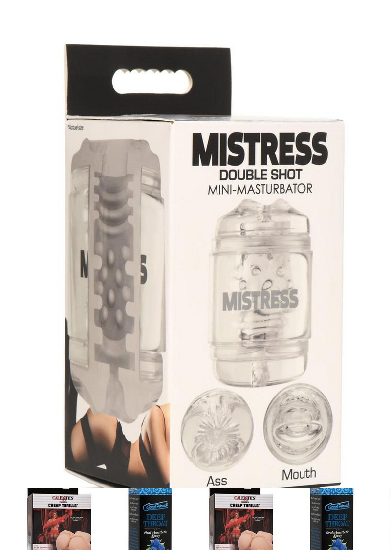 DOUBLE SHOT ASS & MOUTH STROKER - CLEAR