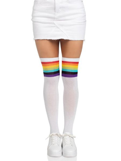 RAINBOW OPAQUE THIGH HIGHS