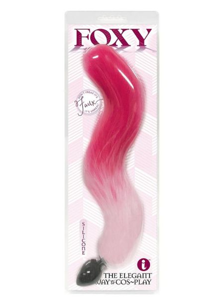 SILICONE FOX TAIL BUTT PLUG - PINK