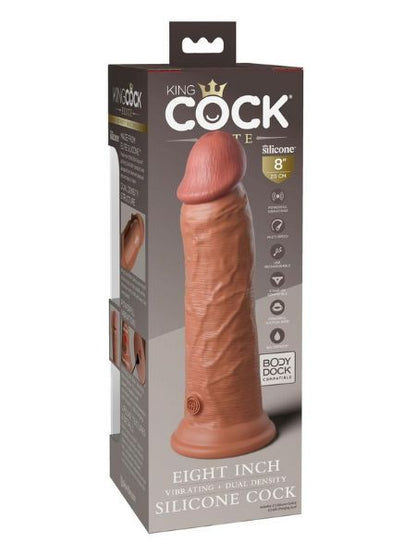 DUAL DENSITY VIBRATING RECHARGEABLE SILICONE DILDO 8IN