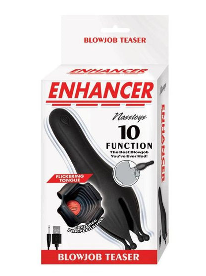 BLOW JOB TEASER RECHARGEABLE SILICONE MASTURBATOR - BLACK