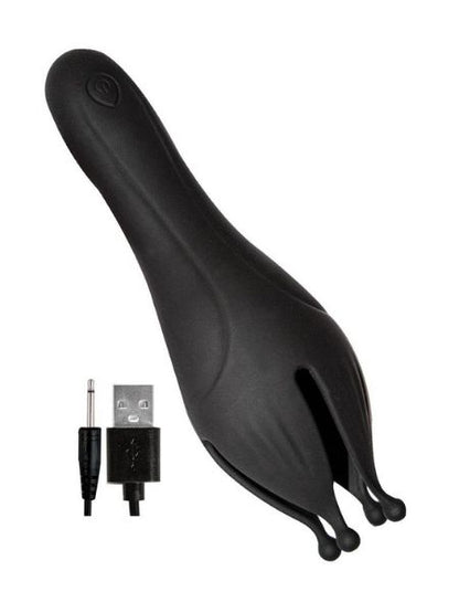 BLOW JOB TEASER RECHARGEABLE SILICONE MASTURBATOR - BLACK