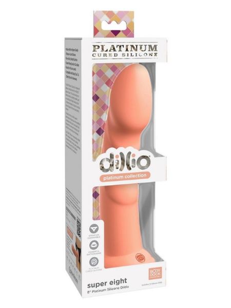 PLATINUM SECRET EXPLORER SILICONE DILDO 8 IN - ORANGE
