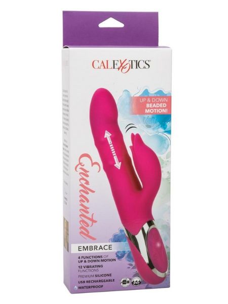 RECHARGEABLE SILICONE RABBIT VIBRATOR - PINK