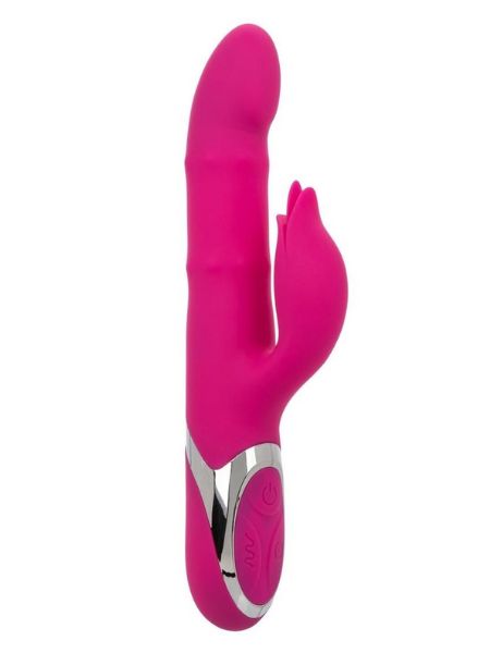 RECHARGEABLE SILICONE RABBIT VIBRATOR - PINK