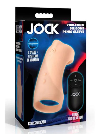 VIBRATING SILICONE PENIS SLEEVE - LIGHT