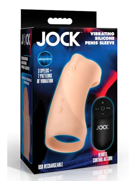 VIBRATING SILICONE PENIS SLEEVE - LIGHT