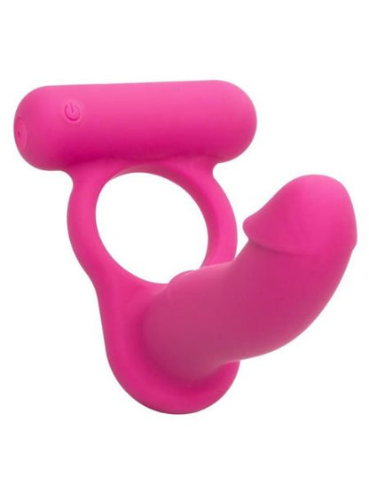 SILICONE RECHARGEABLE DOUBLE DIVER COUPLES RING - PINK