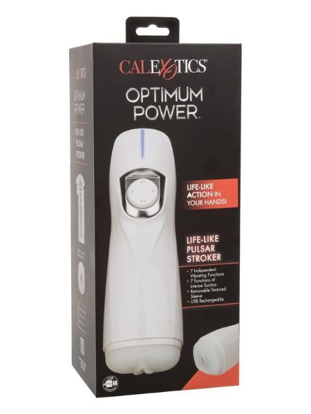 THRUSTING PULSAR RECHARGEABLE STROKER - WHITE