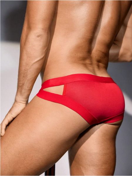 MEN'S SOLID COLOR LACE BRIRFS