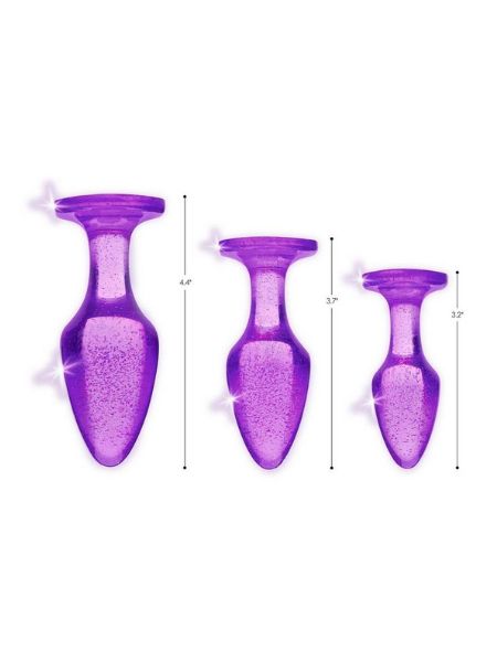 GLITTER GEM ANAL PLUG S/M/L  - PURPLE