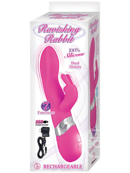 RABBIT SILICONE RECHARGEABLE VIBRATOR - PINK