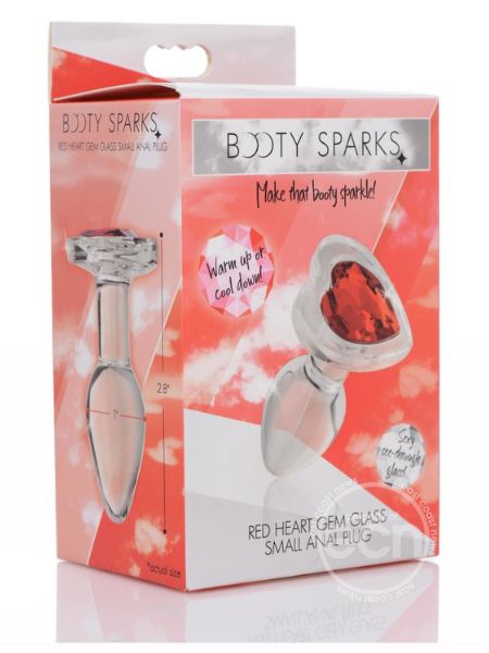 BOOTY SPARKS RED HEART GLASS ANAL PLUG