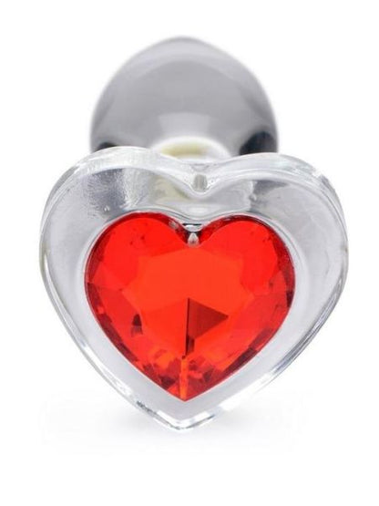 BOOTY SPARKS RED HEART GLASS ANAL PLUG