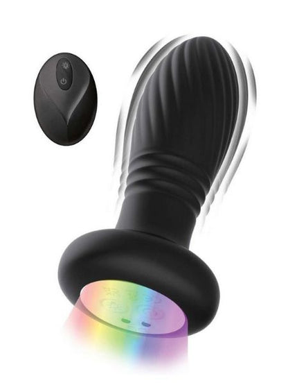THRUSTING RECHARGEABLE LIGHT-UP SILICONE PLUG WITH REMOTE CONTROL