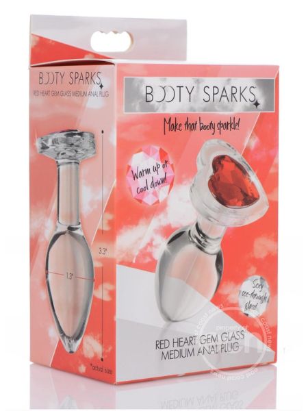 BOOTY SPARKS RED HEART GLASS ANAL PLUG