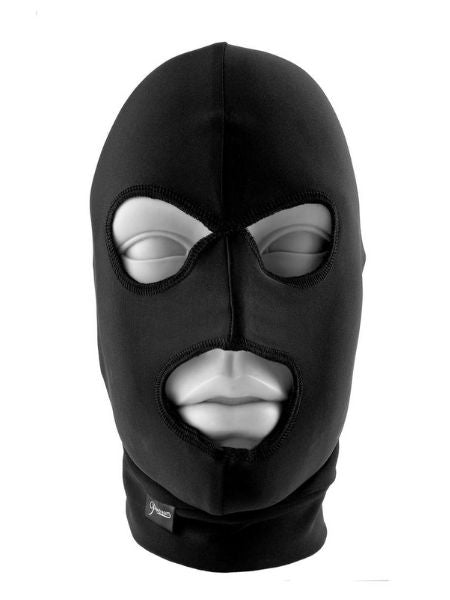 FETISH FANTASY SPANDEX 3 HOLE HOOD - BLACK
