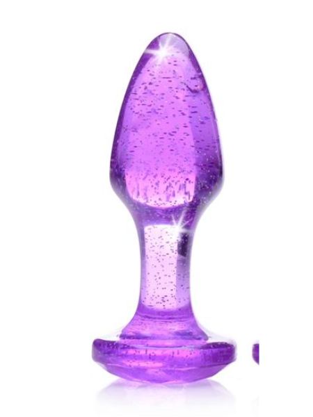 GLITTER GEM ANAL PLUG S/M/L  - PURPLE