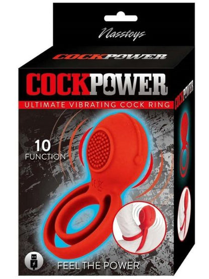 VIBRATING RECHARGEABLE SILICONE COCK RING - RED